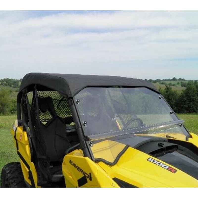 HARD WINDSHIELD & ROOF for Can Am Maverick – Soft Material – Withstands Hwy Spds