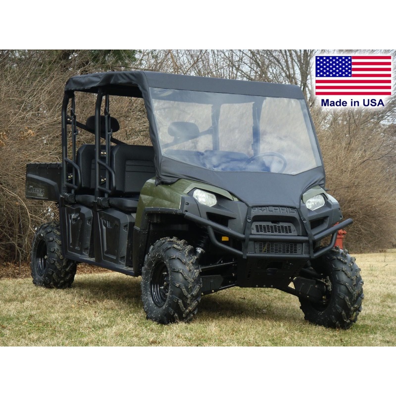 Vinyl Windshield and Roof Combo for Polaris Crew – Soft Top – Commercial