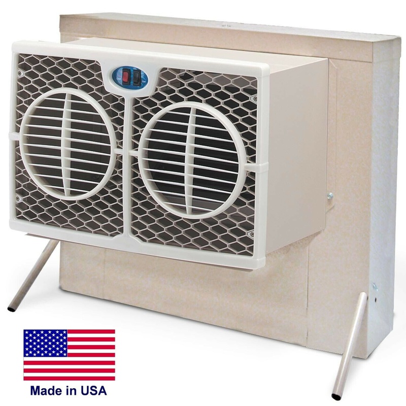 Window Mounted Evaporative Cooler – 2800 CFM – 115 Volts – 2 Speed – 3 Gallon