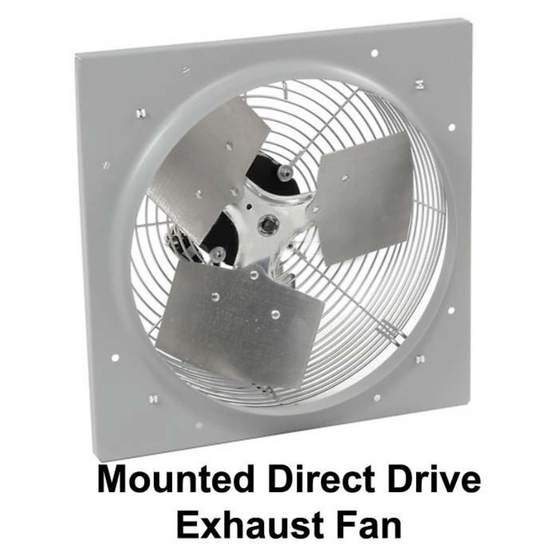 10 Exhaust Fan – 680 CFM – 120 V – 1 Phase – 1/12 HP – 3 Speed – Direct Drive