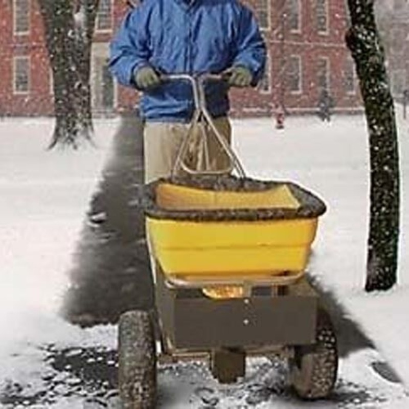 Commercial Walk Behind Spreader – 70 Lbs Cap – 12′ Spread – Sand, Ice Melting