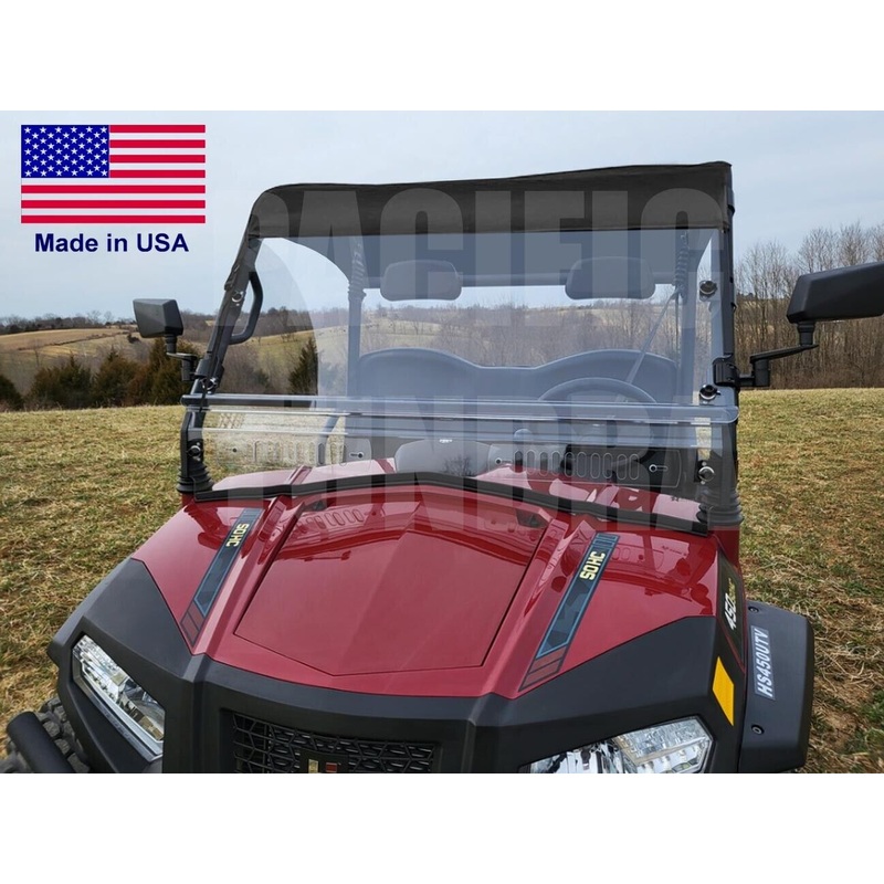 HARD WINDSHIELD & ROOF for Hisun Sector 450 / 550 / 750 – Soft Top – Heavy Duty