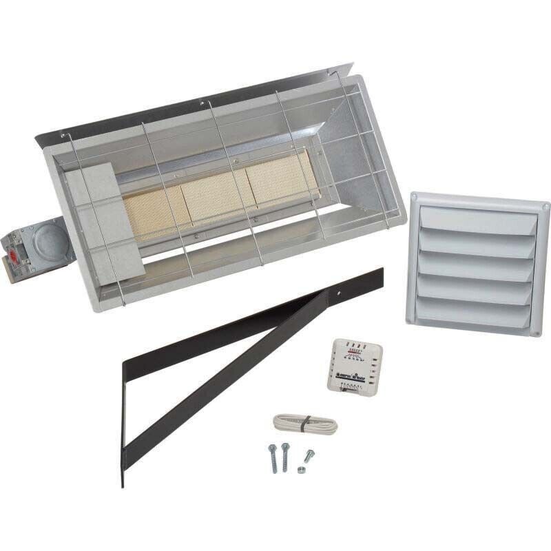 Radiant Natural Gas Heater – 25,000 BTU – 625 Sq Ft – Millivolt – Thermostat