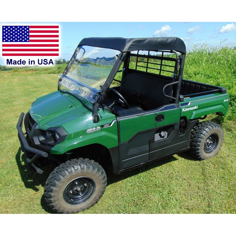 ROOF & HARD WINDSHIELD Combo for Kawasaki Mule Pro MX, FX, SX, & DX