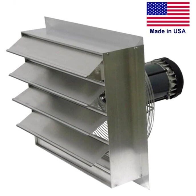 14 Shutter Exhaust Fan – 2170 CFM – 1/4 HP – 115 Volts – 1 Phase – 3 Blades
