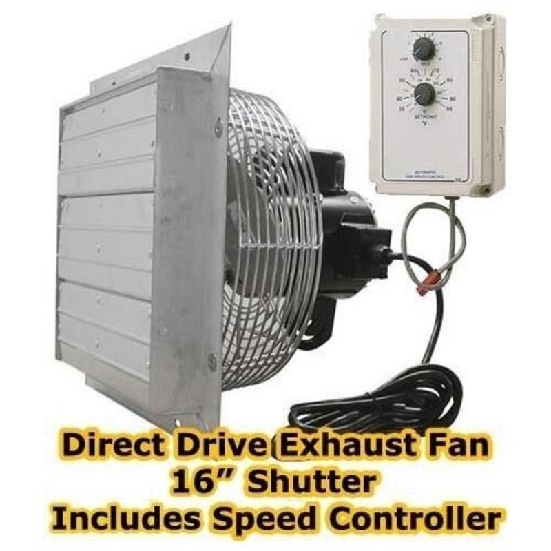16 Exhaust Fan – 2,100 CFM – 115/230 Volts – Variable Speed – Speed Controller