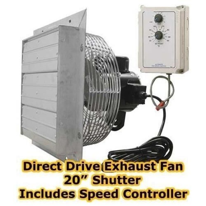 20 Exhaust Fan – 3,850 CFM – 115/230 Volts – Variable Speed – Speed Controller
