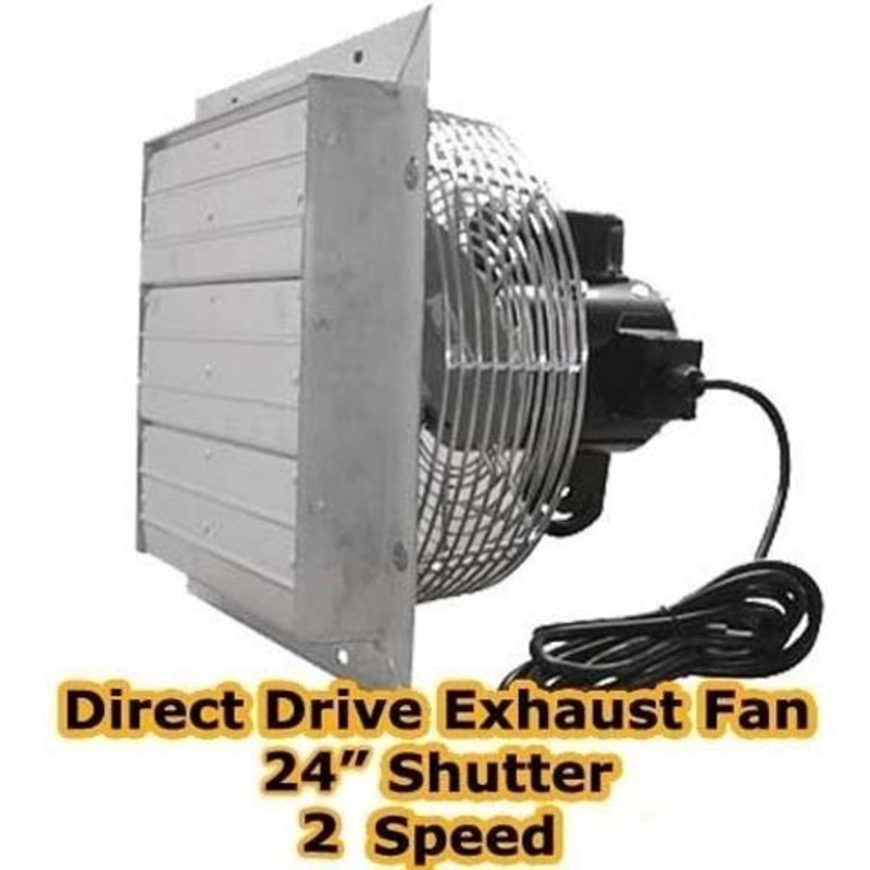 24 Exhaust Fan – Shutter – 2 Speed – Direct Drive – 5,900 CFM – 115 Volts – 1ph