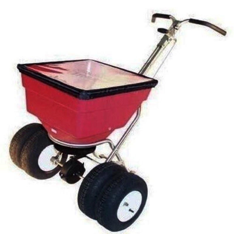 BROADCAST SPREADER – 100 Lbs Cap – Push Type – Twin Tube – Industrial Grade