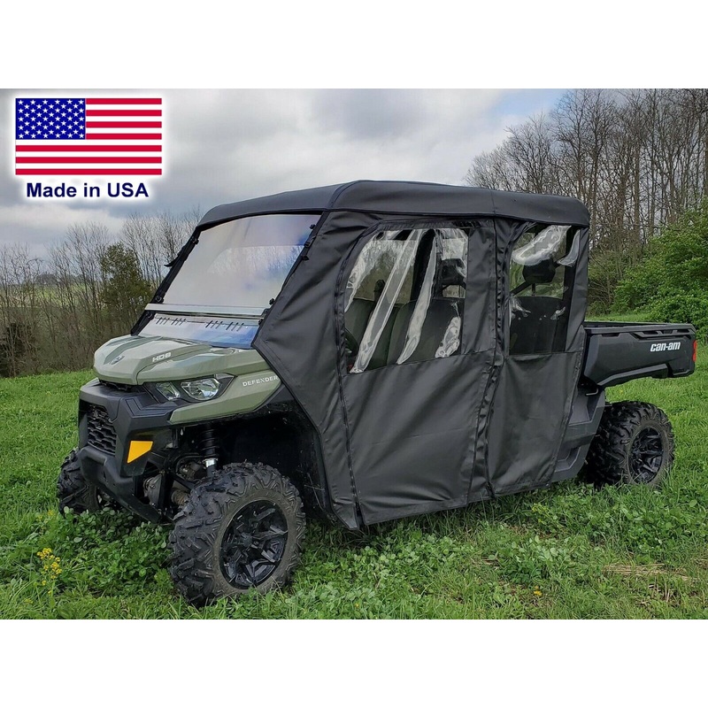 Can Am Defender Max Full Enclosure – HARD WINDSHIELD, Roof, Doors, & Rear Window