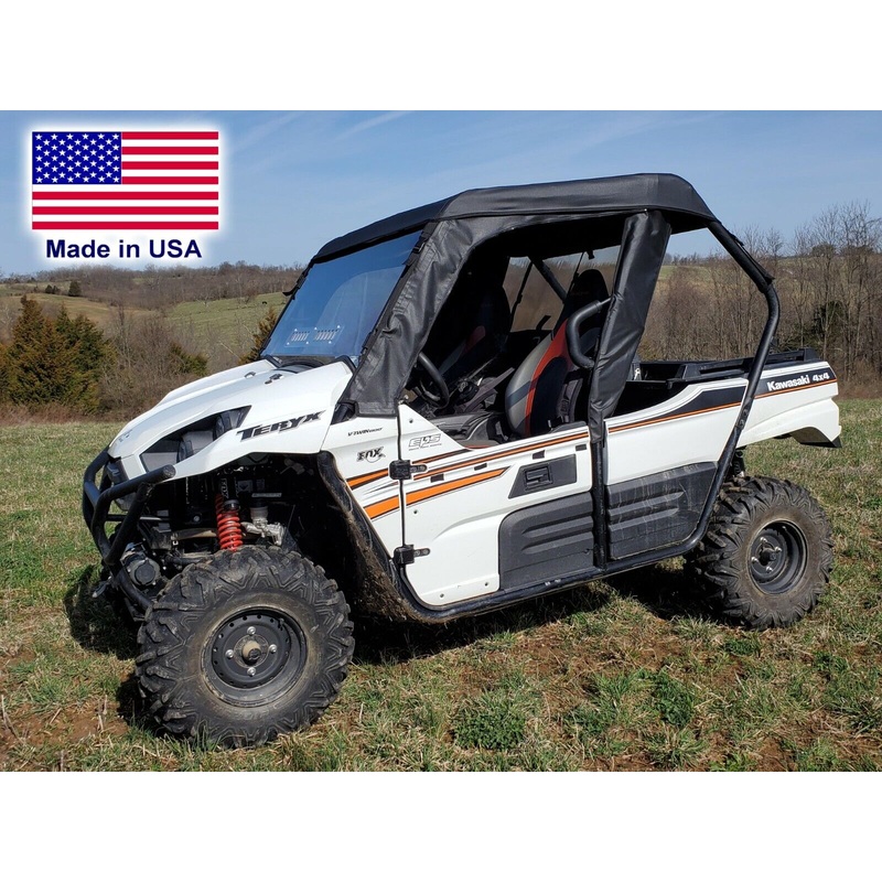HALF Enclosure for Kawasaki Teryx 800 – HARD WINDSHIELD, Roof, Rear Window