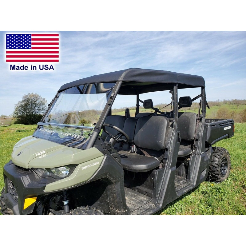 HARD WINDSHIELD and ROOF for Can Am Defender Max – Soft Top – Polycarbonate