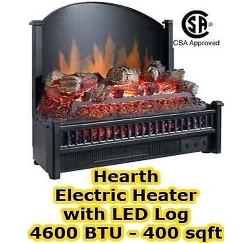 Hearth Electric Log Heater – 4,600 BTU – 400 sqft – 120 Volt – CSA – Commercial