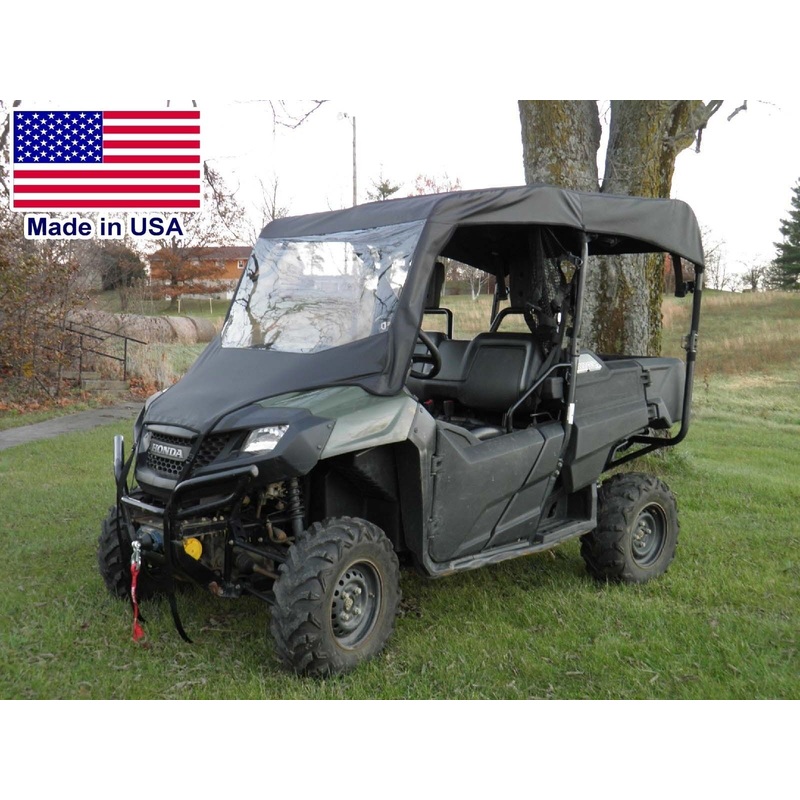 VINYL WINDSHIELD and ROOF for Honda 700 4 – Soft Material – Withstands Hwy Spds